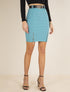 Jupe moulante à zips contrastants - turquoise - 1