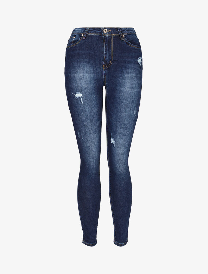 Jean skinny à petites éraflures - bleu denim - 3