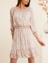 Robe à col bardot et imprimés - beige - 1