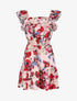 Robe fleurie à bretelles volantées - rose - 1