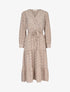 Robe longue imprimé fleurs lamées et manches ballon - beige - 3