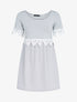 Robe rayée à détails crochet - gris clair - 3