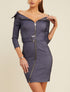 Robe fourreau zippée - denim brut - 4