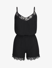 Combishort à bords dentelle - noir - 1