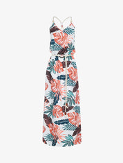 Robe longue à imprimé tropical - blanc - 3