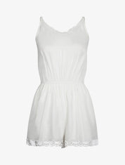 Combishort uni à bords dentelle - blanc - 4
