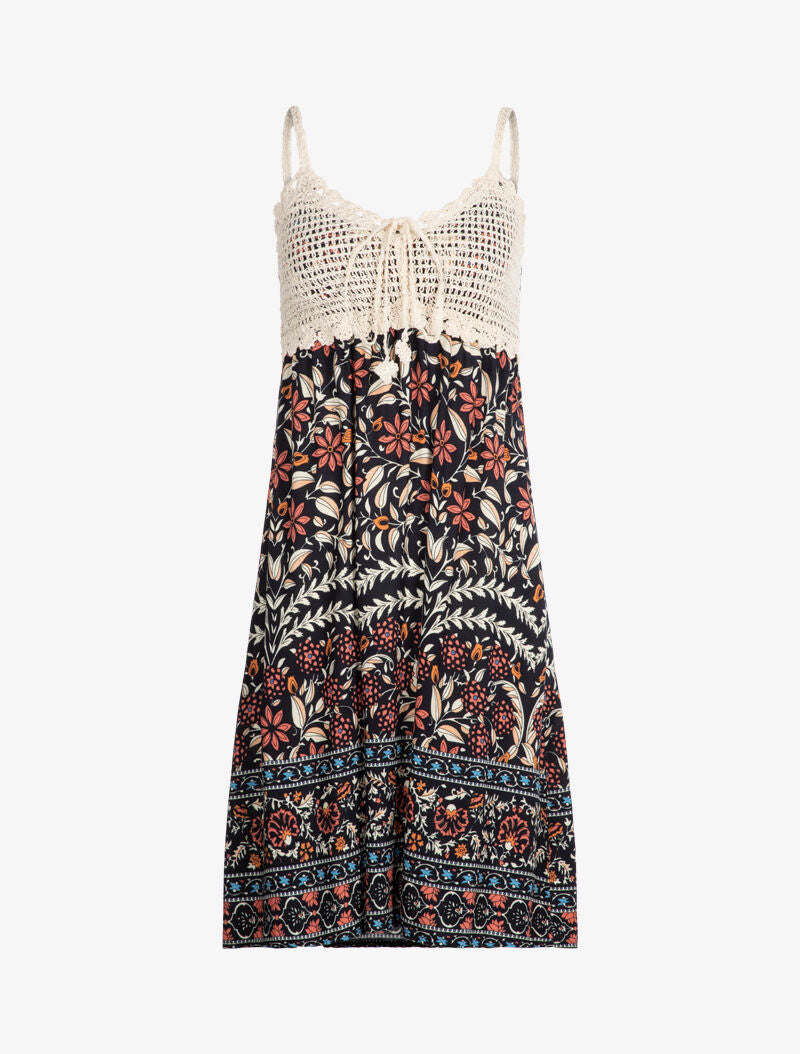 Robe à imprimé floral graphique - bleu nuit - 1