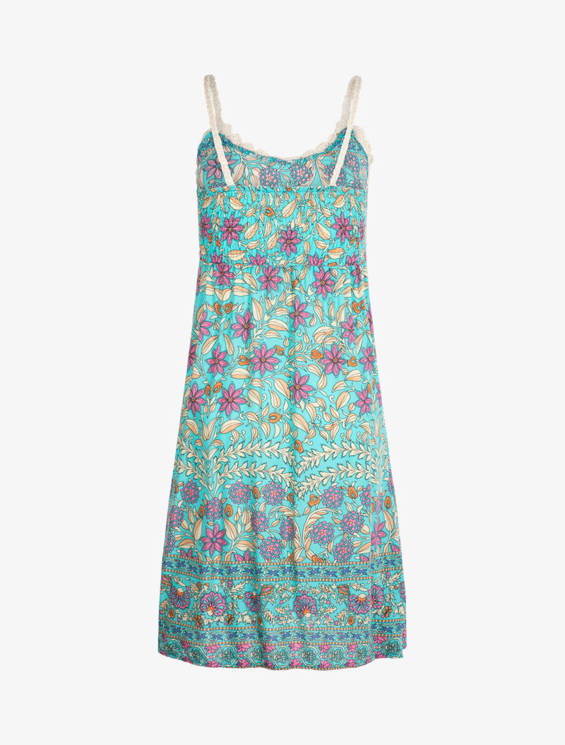 Robe à imprimé floral graphique - turquoise - 2