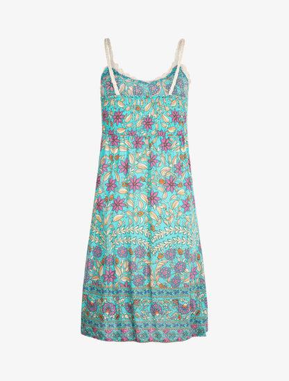 Robe à imprimé floral graphique - turquoise - 2