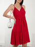 Robe patineuse à fines bretelles - rouge - 1