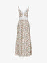 Robe fleurie à détails crochet - beige - 1