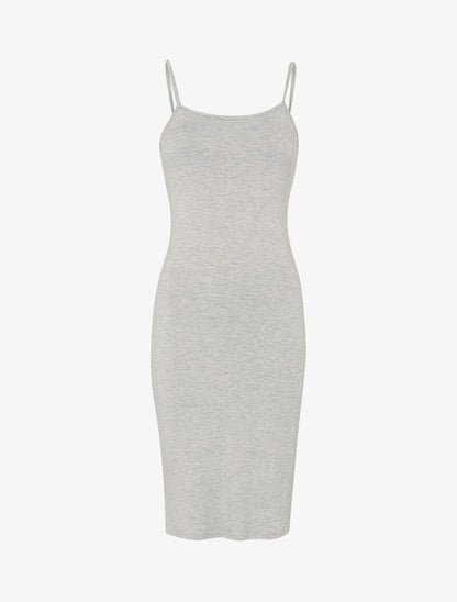 Robe basique unie - gris clair chiné - 3