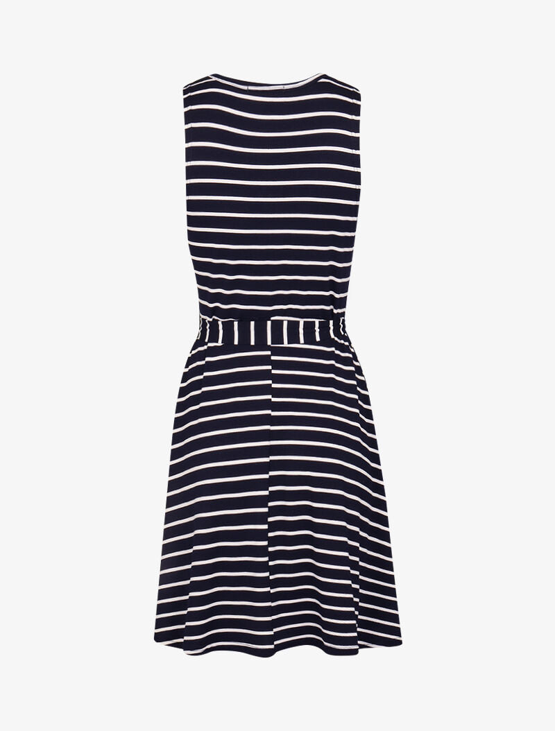 Robe marinière à détail trou de serrure - marine - 2