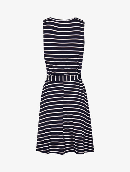 Robe marinière à détail trou de serrure - marine - 2