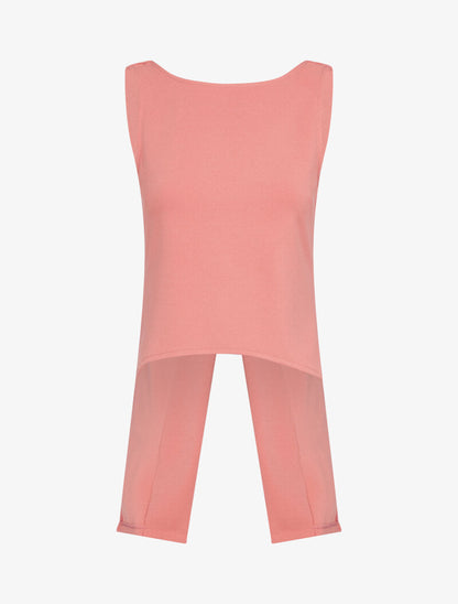 Top à dos style gilet - rose foncé - 3