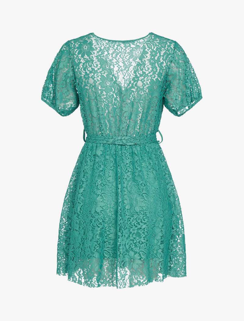 Robe patineuse en dentelle - turquoise - 2