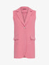 Gilet sans manches à bouton contrastant - rose foncé - 3