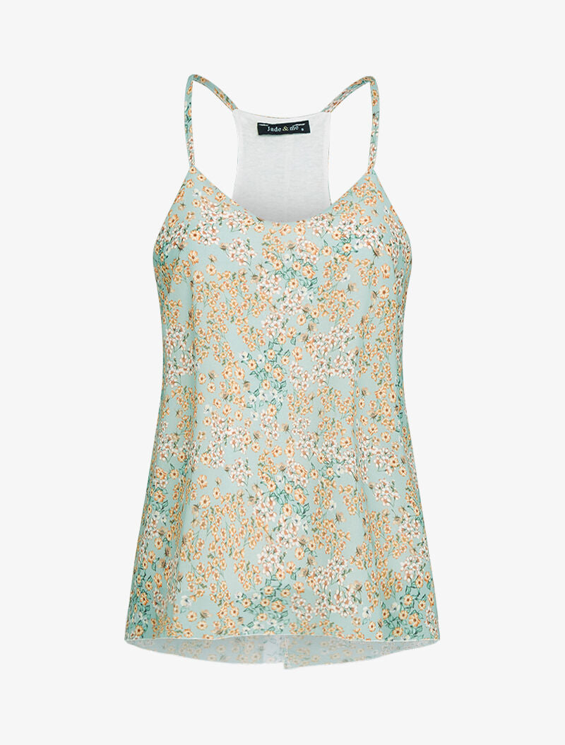 Top en voile à dos fendu - turquoise - 1