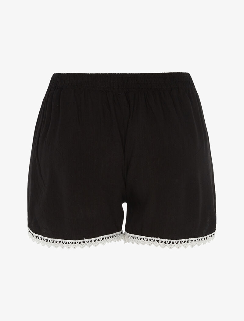 Short uni à bords crochet - noir - 2