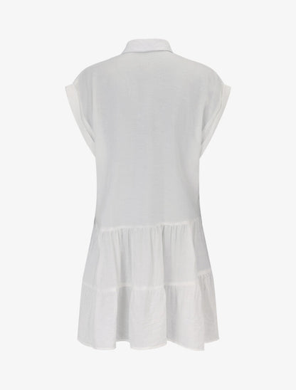 Robe courte coupe carrée style chemise - blanc - 2