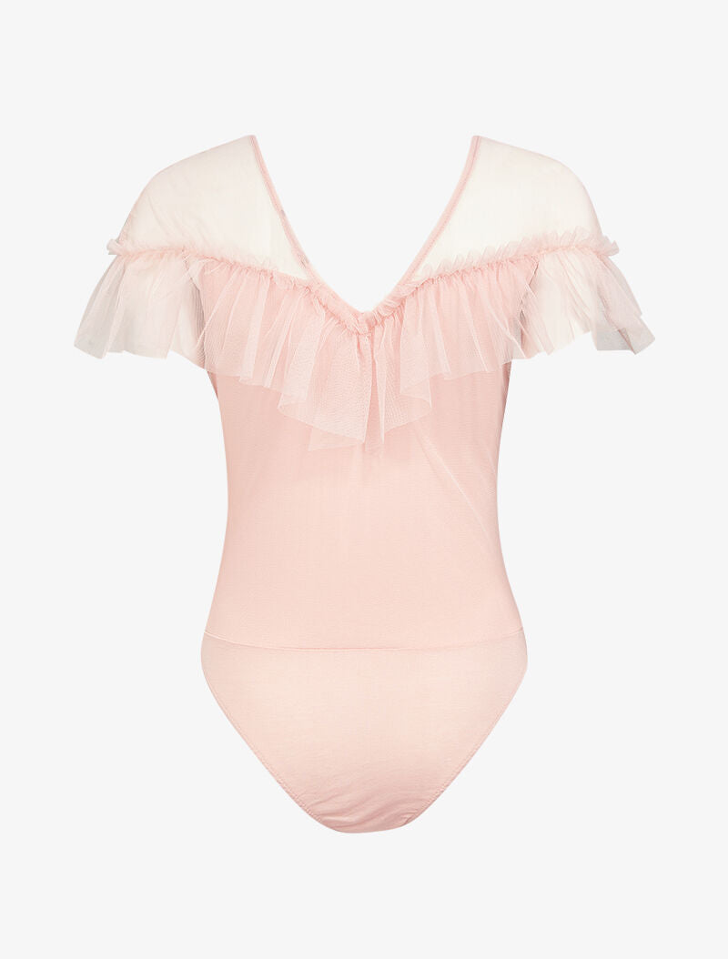 Body en tulle et volants - rose - 2