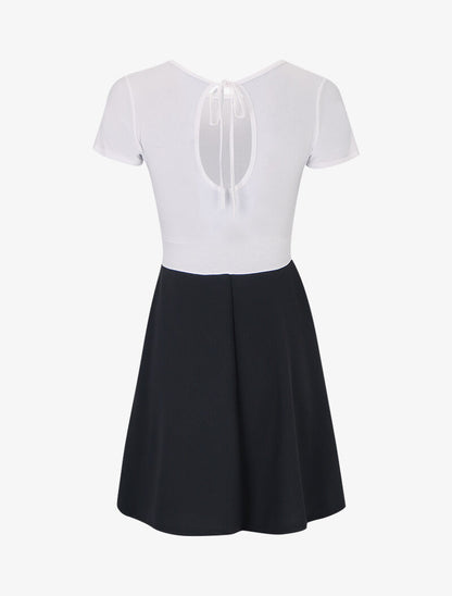 Robe color block avec broche - blanc - 2