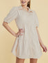 Robe trapèze boutonnée - beige - 4