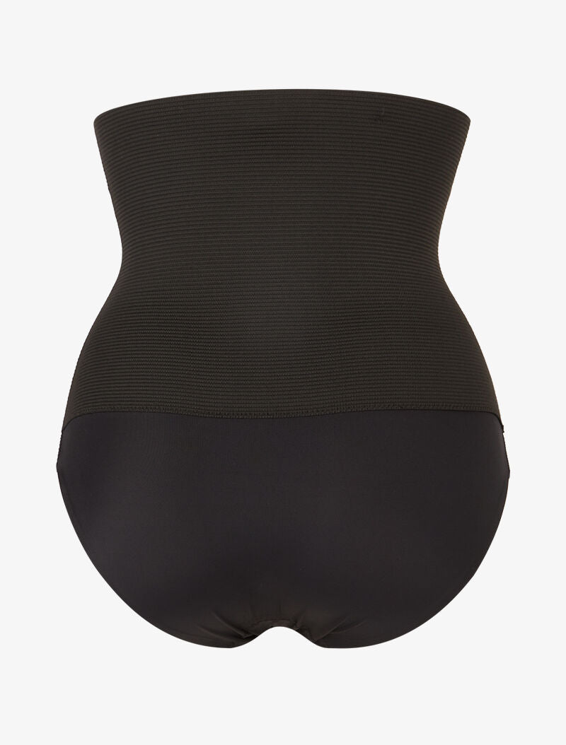 Culotte gainante à taille empire texturée - noir - 2