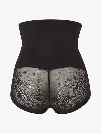 Culotte gainante à détails dentelle - noir - 2