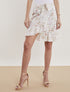 Jupe fleurie style portefeuille - blanc - 4