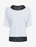 Ensemble top uni et débardeur dentelle - blanc - 3