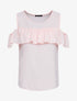 Top en voile à épaules dénudées - rose - 1