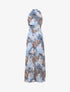 Robe longue ajourée à imprimés - bleu ciel - 4