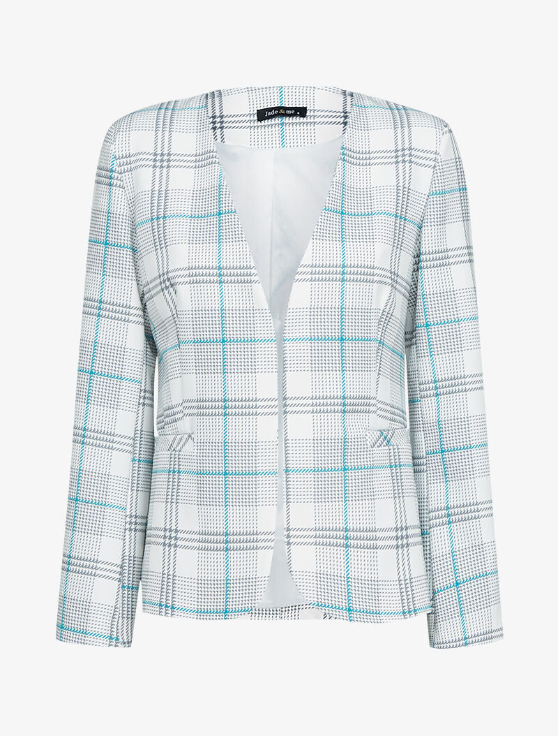 Blazer ouvert à imprimés - blanc - 3