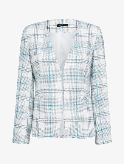 Blazer ouvert à imprimés - blanc - 3