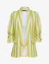 Blazer à manches plissées et rayures - vert anis - 3