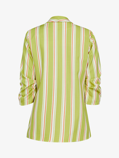 Blazer à manches plissées et rayures - vert anis - 2