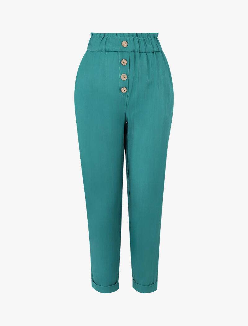 Pantalon irisé coupe carotte - vert - 1