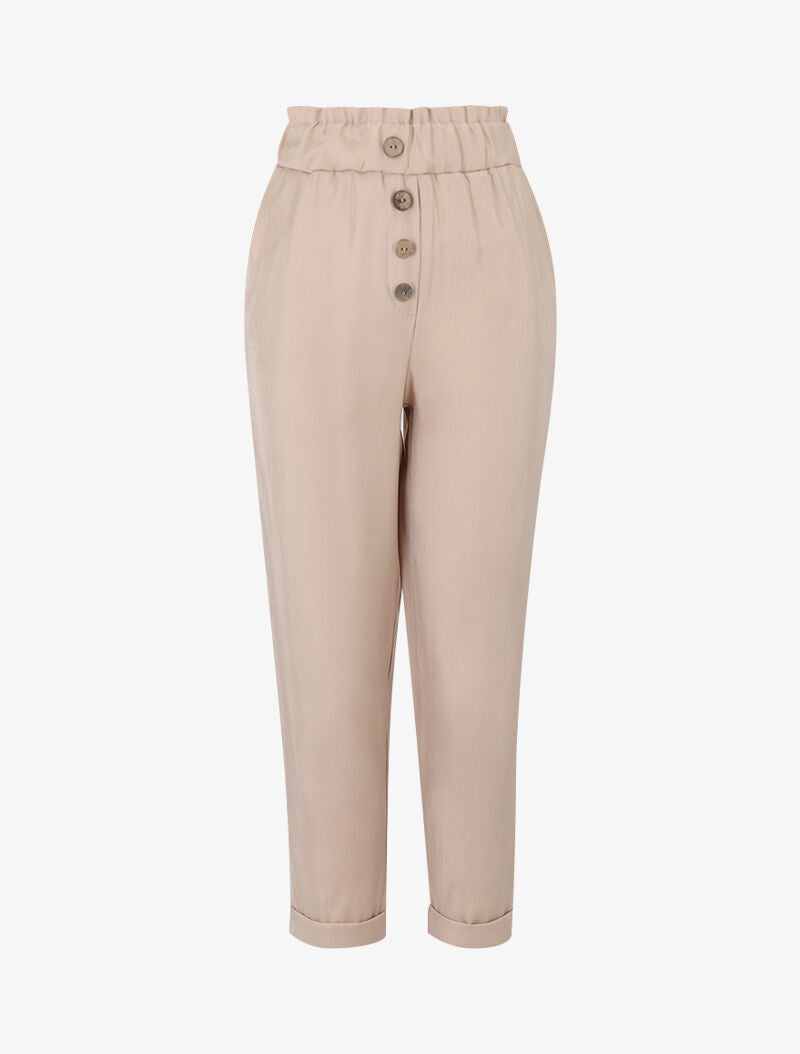 Pantalon irisé coupe carotte - beige - 3