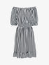 Robe imprimée à col bardot - noir - 3
