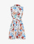 Robe patineuse à imprimé floral graphique - blanc - 1
