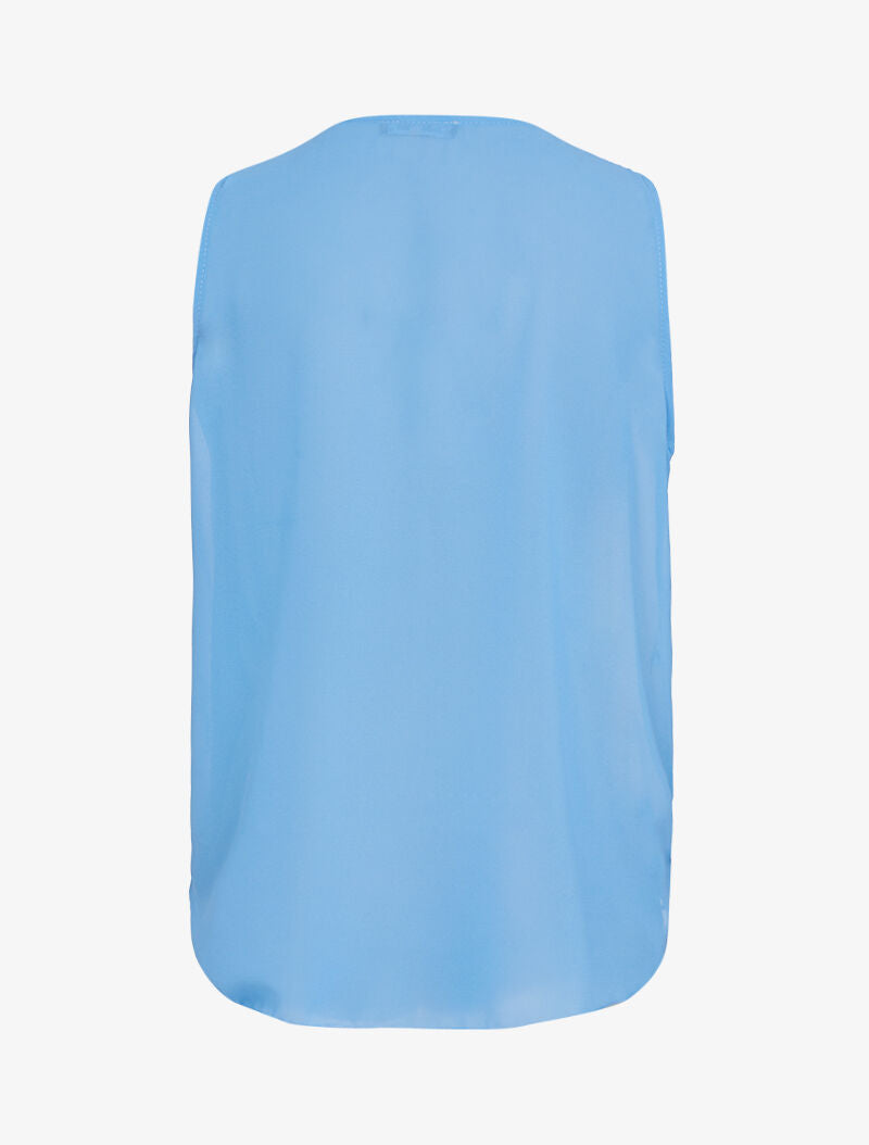 Top color block en voile - bleu ciel - 2