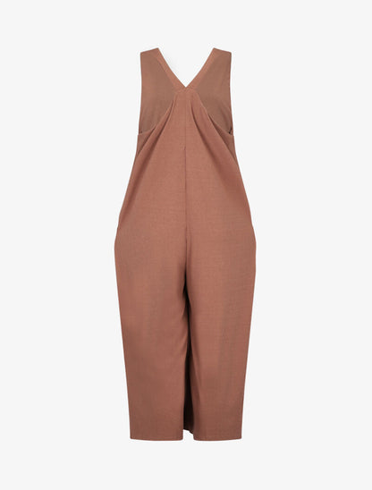 Geribbelde 7/8-combinatie - taupe
