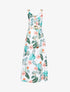 Robe longue imprimée à bretelles en cordelettes - ecru - 3
