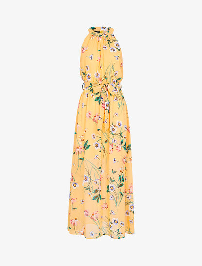 Robe longue à col américain - orange - 1
