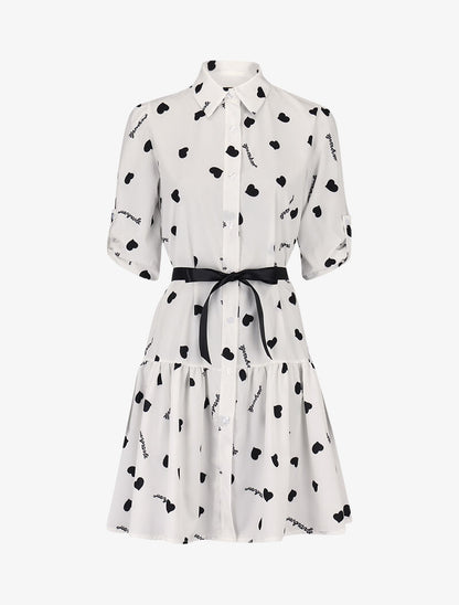 Robe à imprimés coeurs et texte - blanc - 3