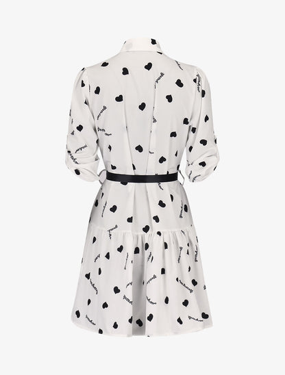 Robe à imprimés coeurs et texte - blanc - 2