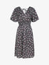 Robe satinée à imprimés - noir - 1