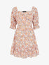 Robe fleurie à poitrine soulignée - rose - 1