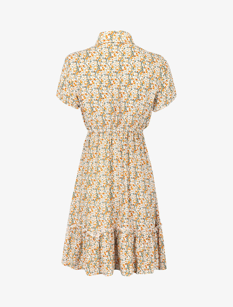 Robe printanière à col à pied et buste boutonné - ecru - 3